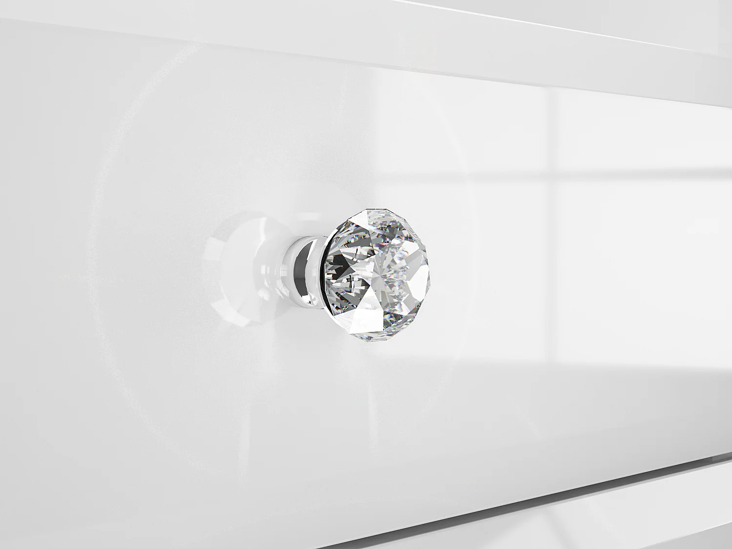 NACHTKONSOLE Glamour weiß / weiß hochglanz 45 / 34 / 53cm