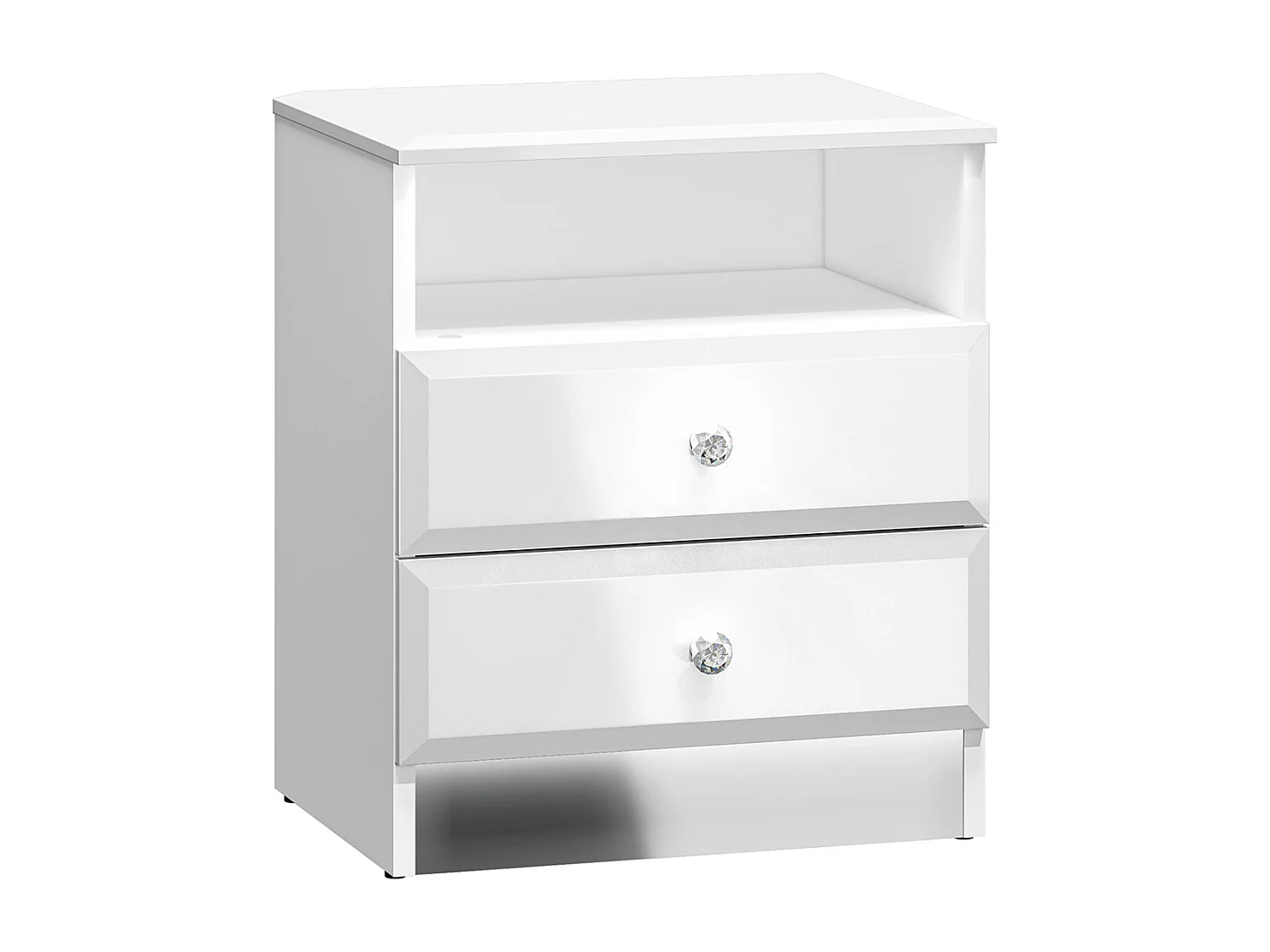 NACHTKONSOLE Glamour weiß / weiß hochglanz 45 / 34 / 53cm