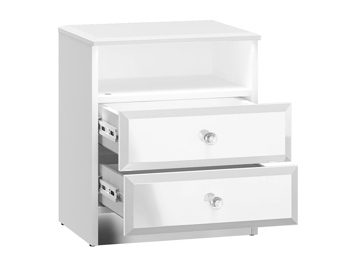 NACHTKONSOLE Glamour weiß / weiß hochglanz 45 / 34 / 53cm