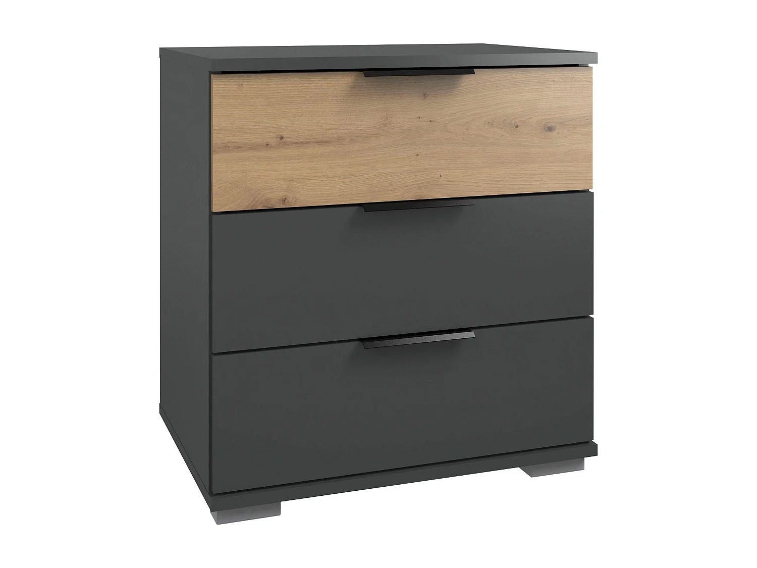 NACHTKONSOLE Gibraltar Graphit / Artisan Eiche 52 / 38 / 64cm