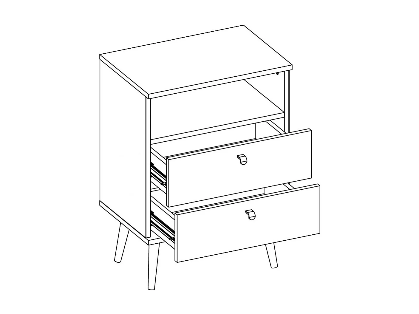 NACHTTISCH High alpinweiß 50 / 34 / 69,5cm