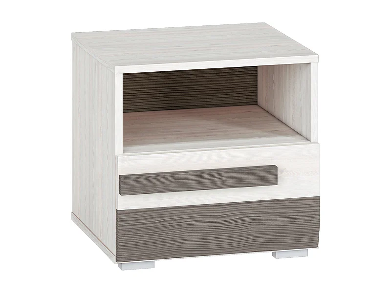 NACHTKONSOLE Blanco Pinie weiß / grau 46 / 42 / 45cm