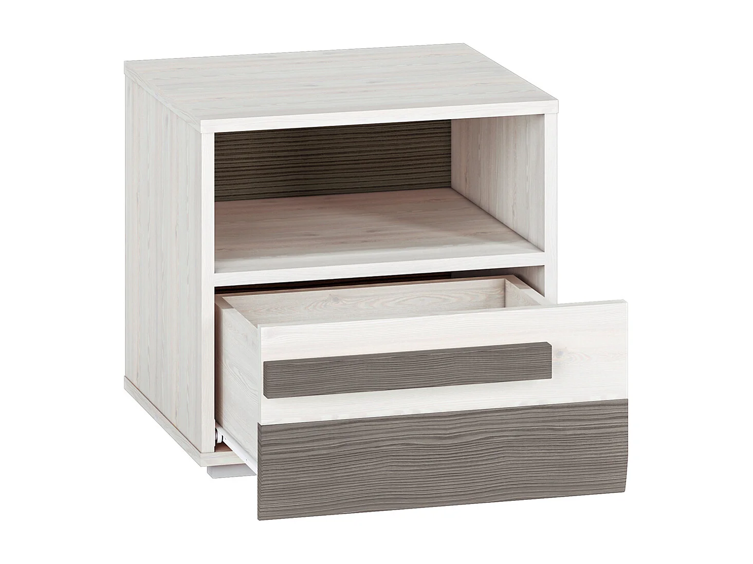 NACHTKONSOLE Blanco Pinie weiß / grau 46 / 42 / 45cm