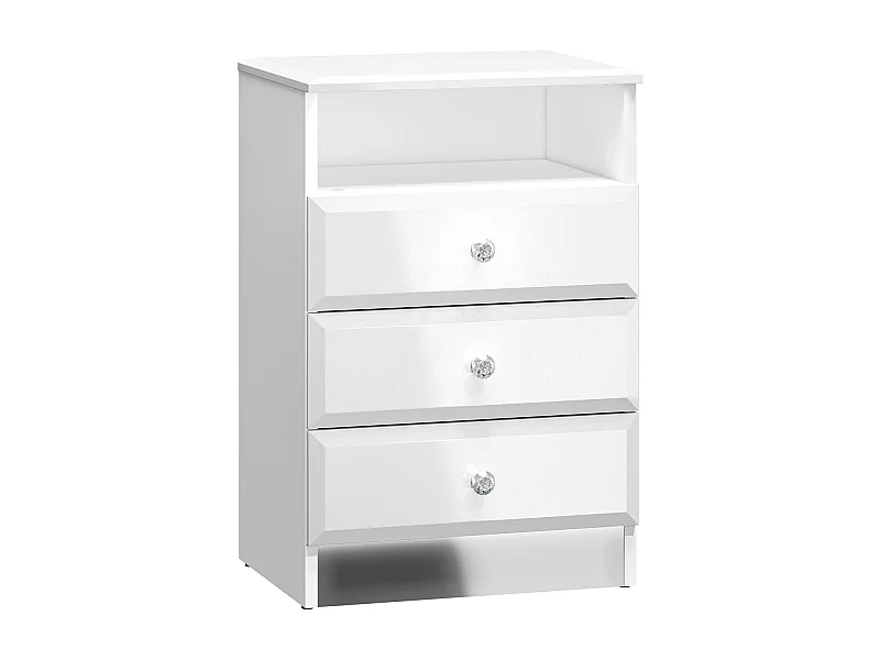 NACHTKONSOLE Glamour weiß / weiß hochglanz  45 / 34 / 68cm