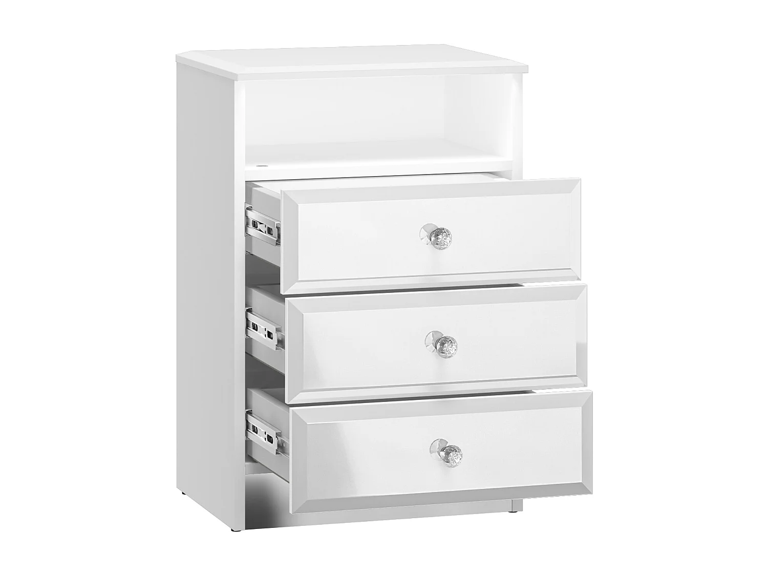 NACHTKONSOLE Glamour weiß / weiß hochglanz  45 / 34 / 68cm