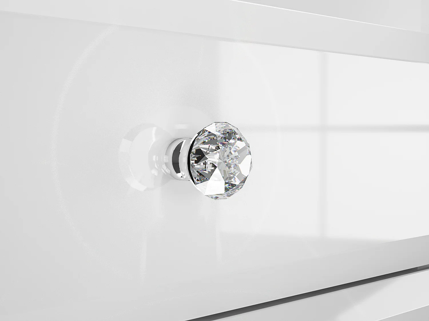 NACHTKONSOLE Glamour weiß / weiß hochglanz  45 / 34 / 68cm