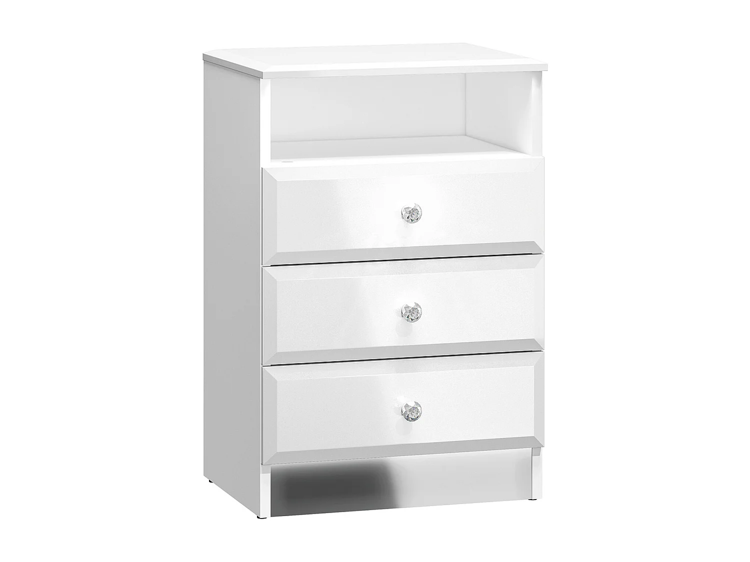 NACHTKONSOLE Glamour weiß / weiß hochglanz  45 / 34 / 68cm