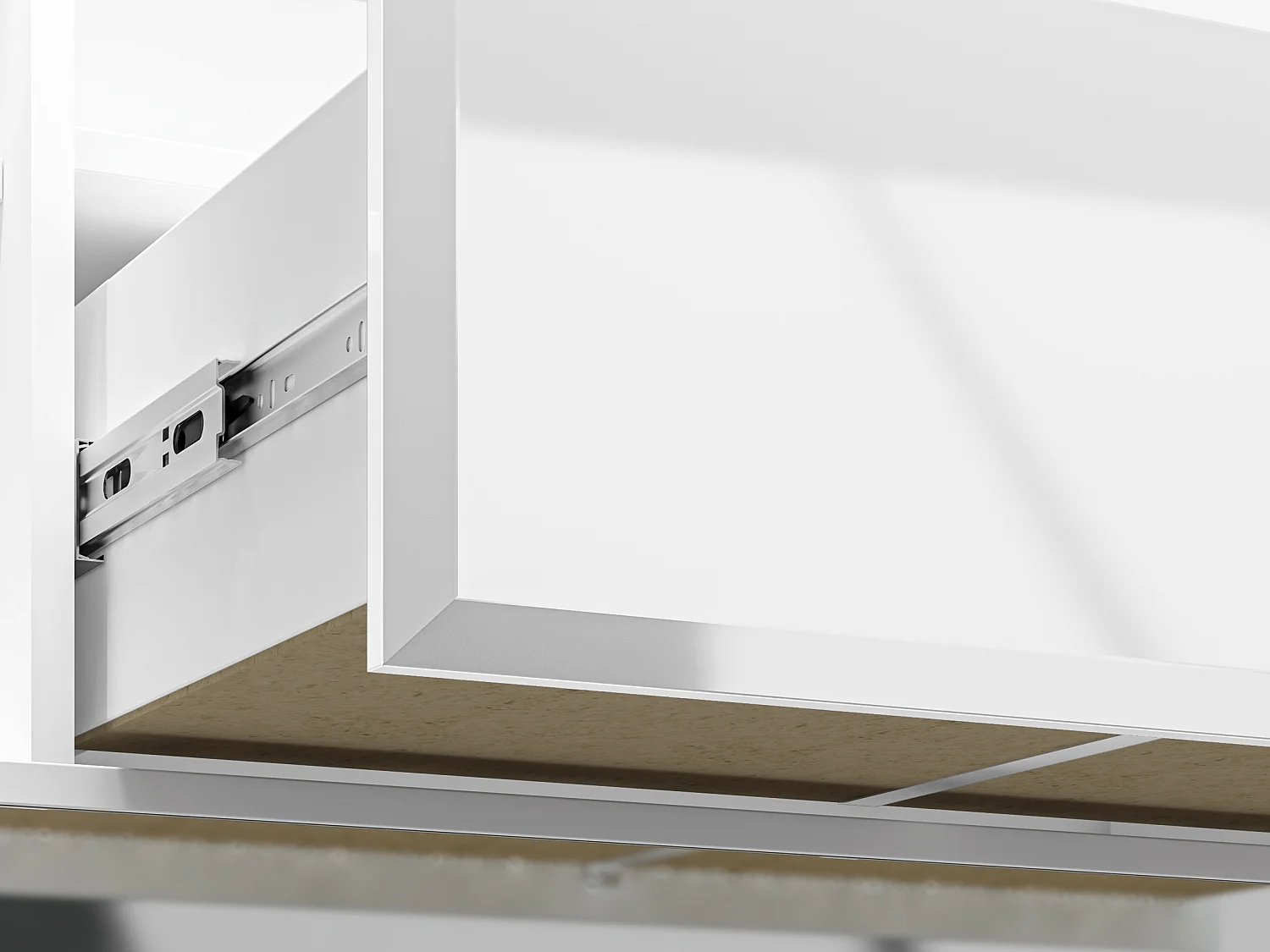 LOWBOARD Glamour weiß / weiß hochglanz 160 / 41 / 56cm