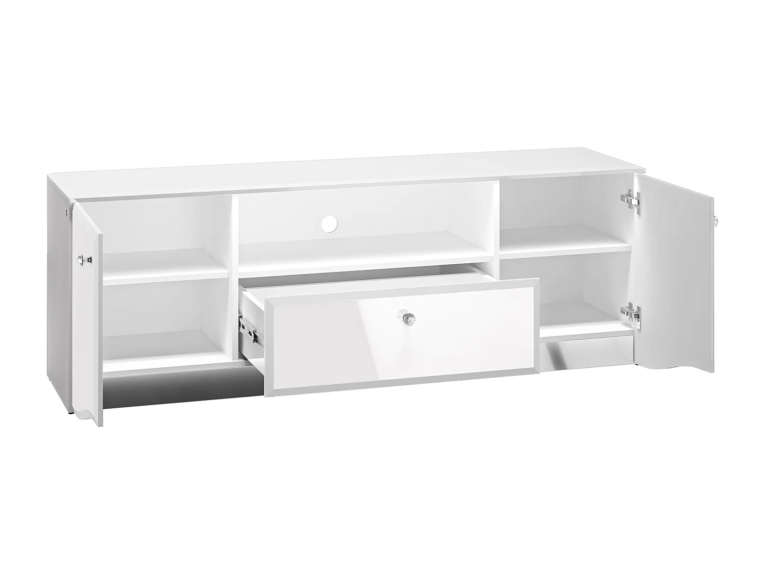 LOWBOARD Glamour weiß / weiß hochglanz 160 / 41 / 56cm