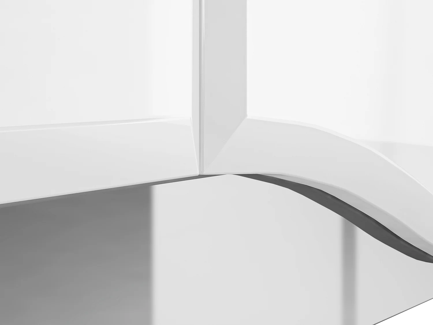 LOWBOARD Glamour weiß / weiß hochglanz 160 / 41 / 56cm