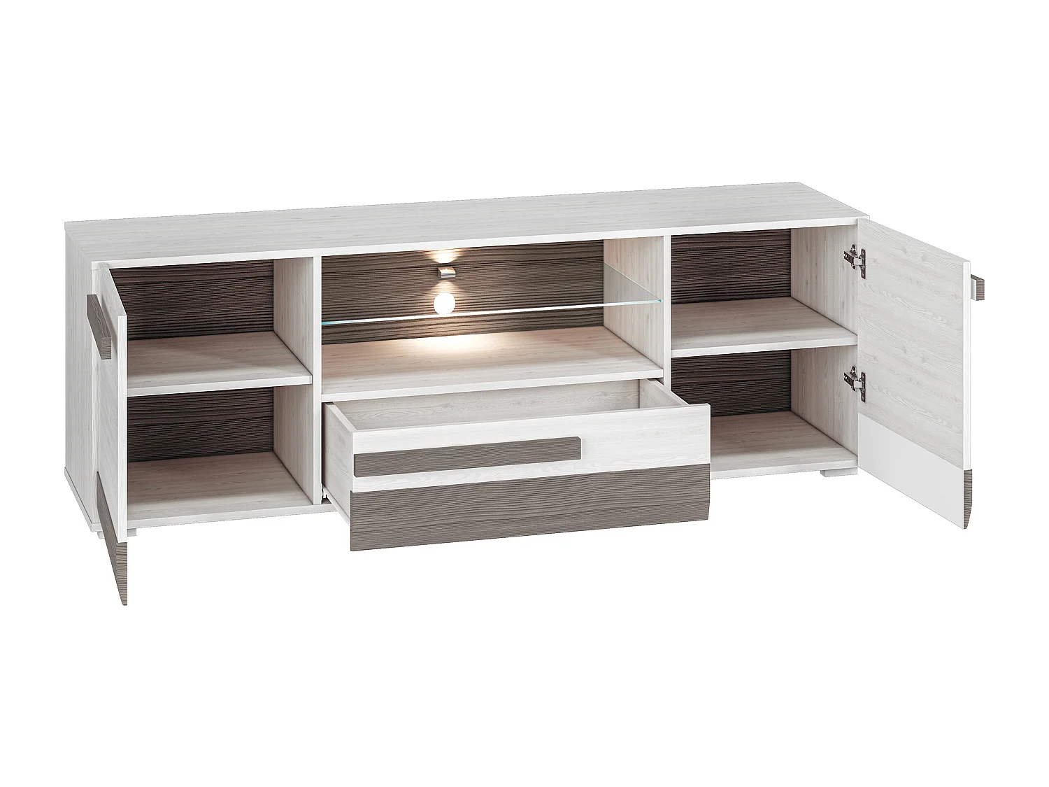 LOWBOARD Blanco Pinie weiß / grau 165 / 42 / 55cm