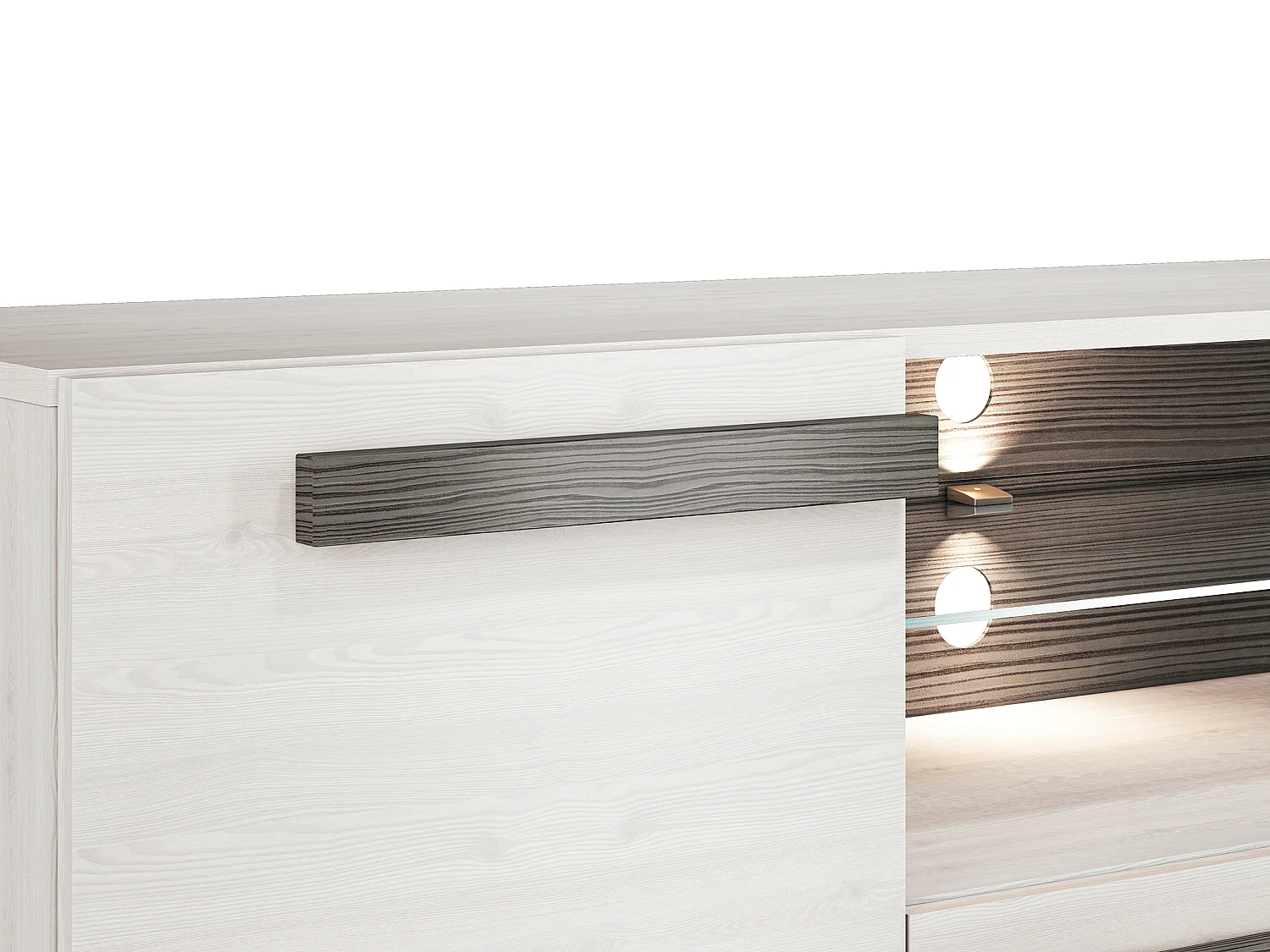 LOWBOARD Blanco Pinie weiß / grau 165 / 42 / 55cm