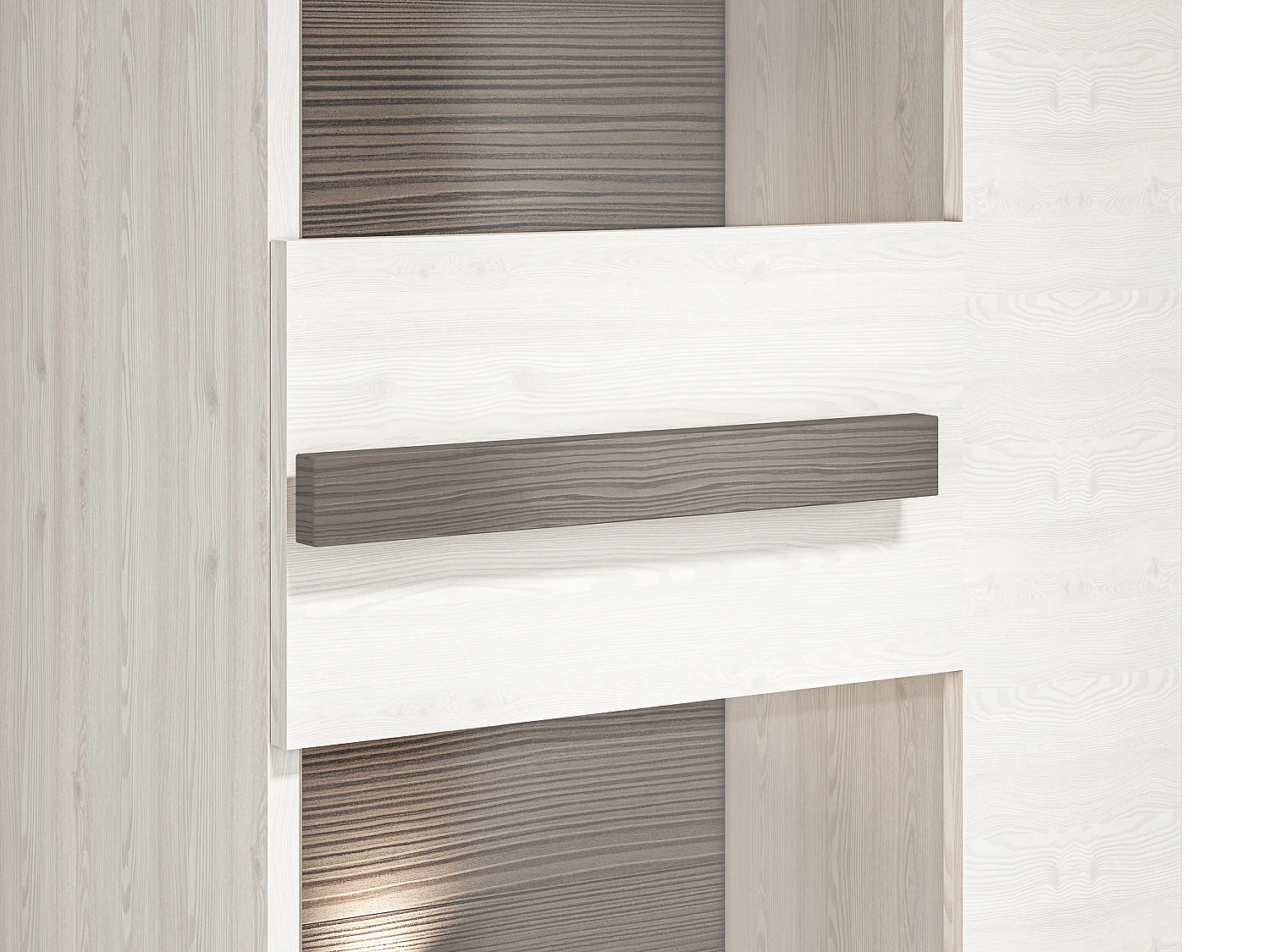 WOHNWAND Blanco Pinie weiß / grau 4-teilig