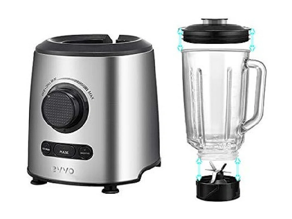 EVVO Batidora de vaso Tasty Cyclon - 600W, 21000 RPM, 1,5 litros