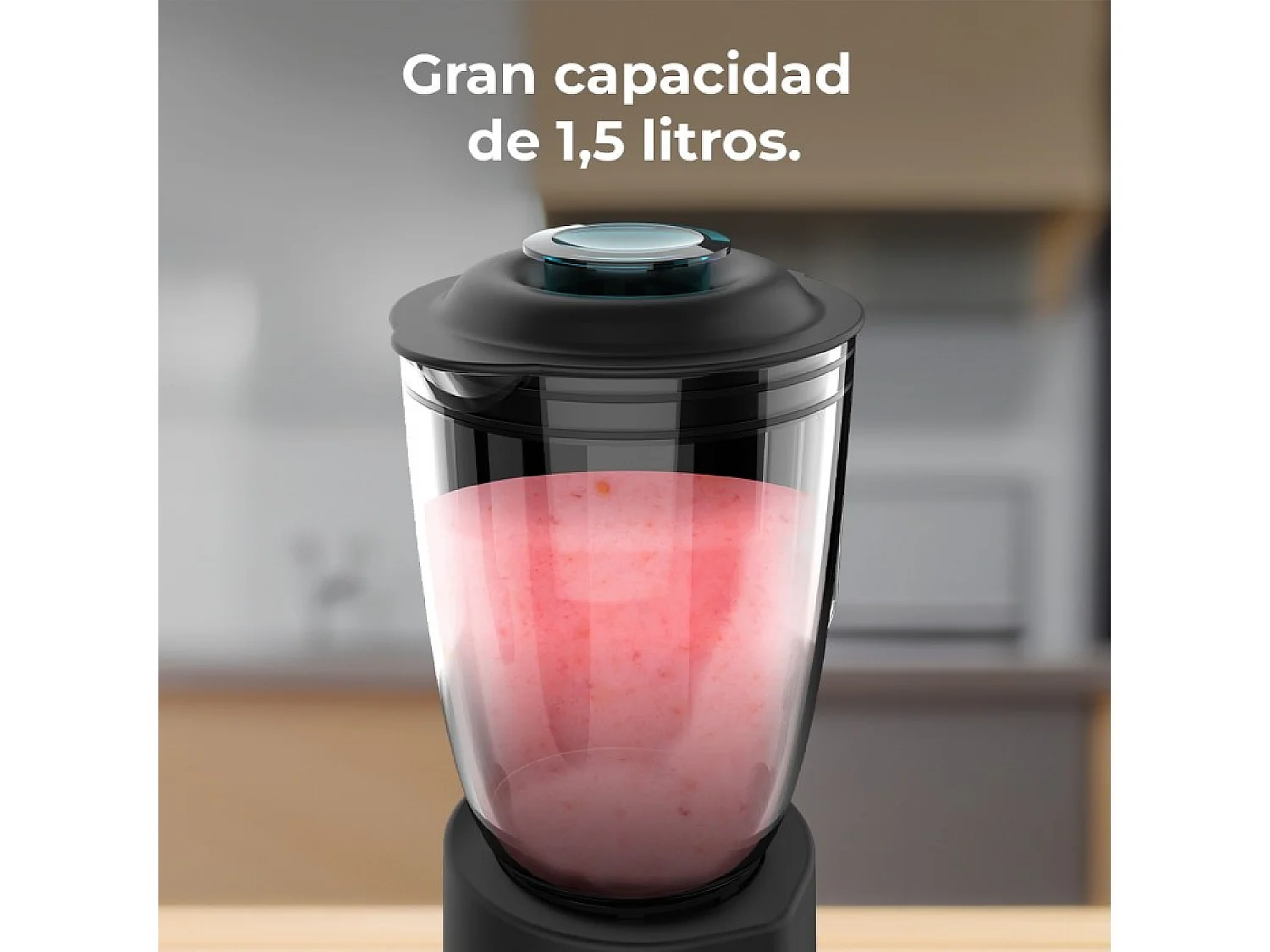 Cecotec Mixeur-blender avec 2300 W, lame à 6 feuilles revêtues en titane noir et un bol thermorésistant d’1,5 L.