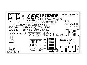 Alimentation variable 75W 24V LEF LIGHTING Pour bandes LED