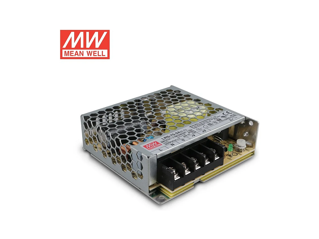 Alimentation 75 W 24 V provenant de la boîte de jonction LRS-75-24