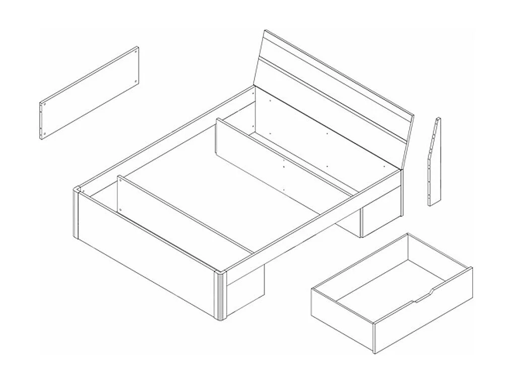 BETT Beta Eiche San Remo / Weiß 166 / 218 / 92cm