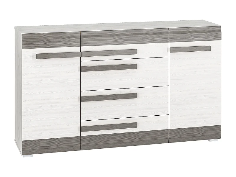 SIDEBOARD Blanco Pinie weiß / grau 165 / 42 / 96cm