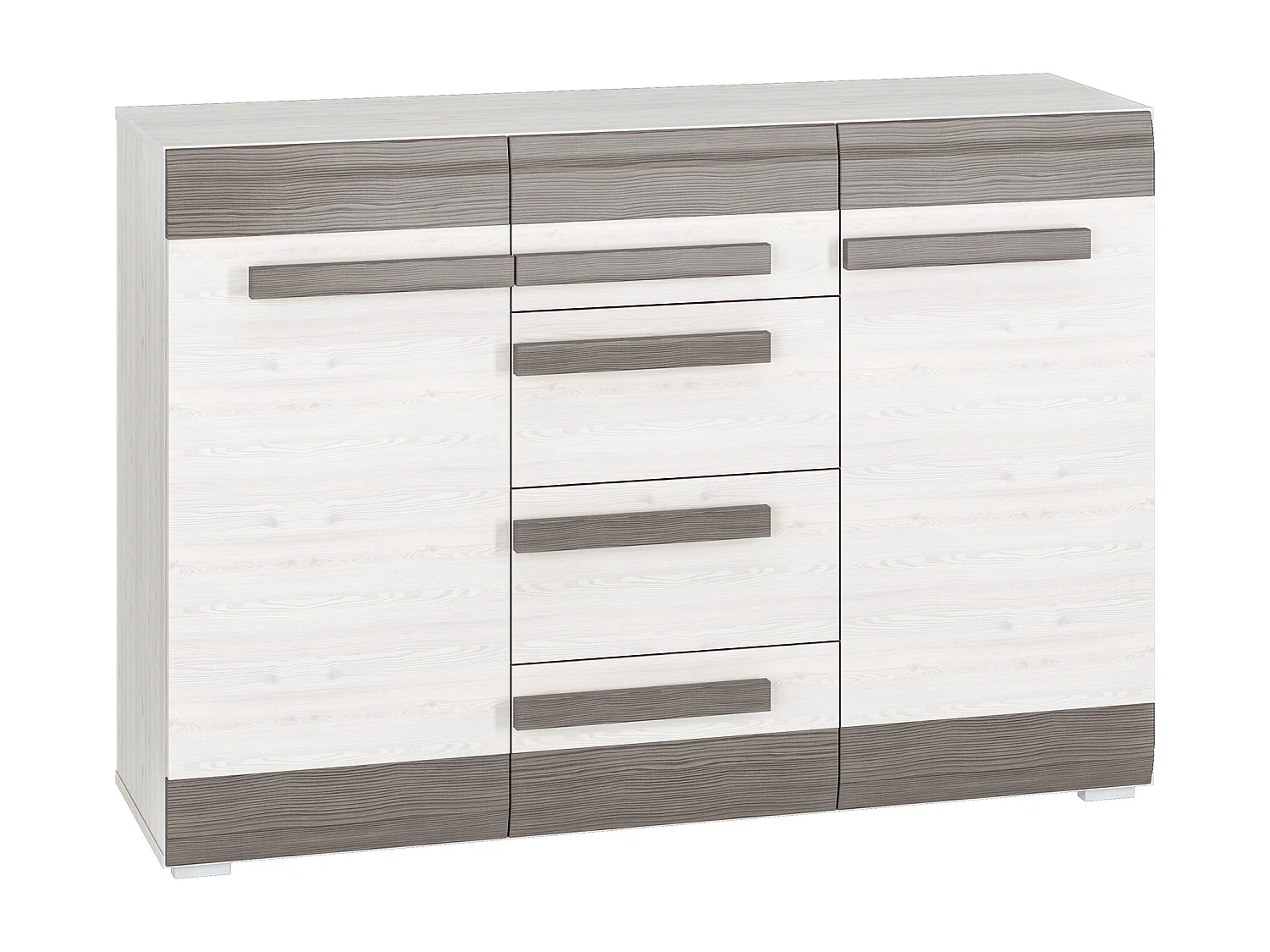 SIDEBOARD Blanco Pinie weiß / grau 138 / 42 / 96cm