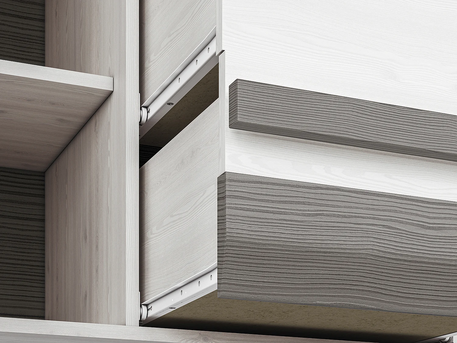 SIDEBOARD Blanco Pinie weiß / grau 138 / 42 / 96cm