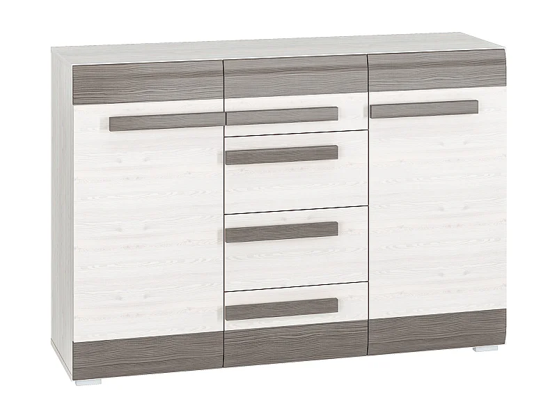 SIDEBOARD Blanco Pinie weiß / grau 138 / 42 / 96cm