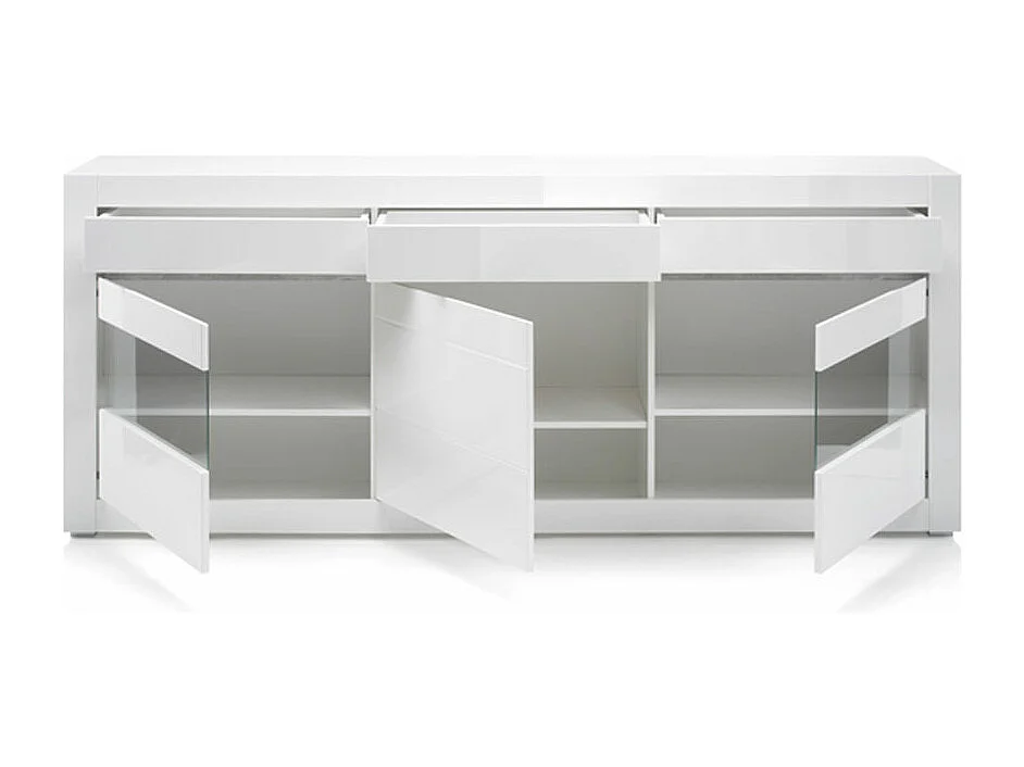 SIDEBOARD Carat weiß Hochglanz 217 cm / 42 cm / 90 cm