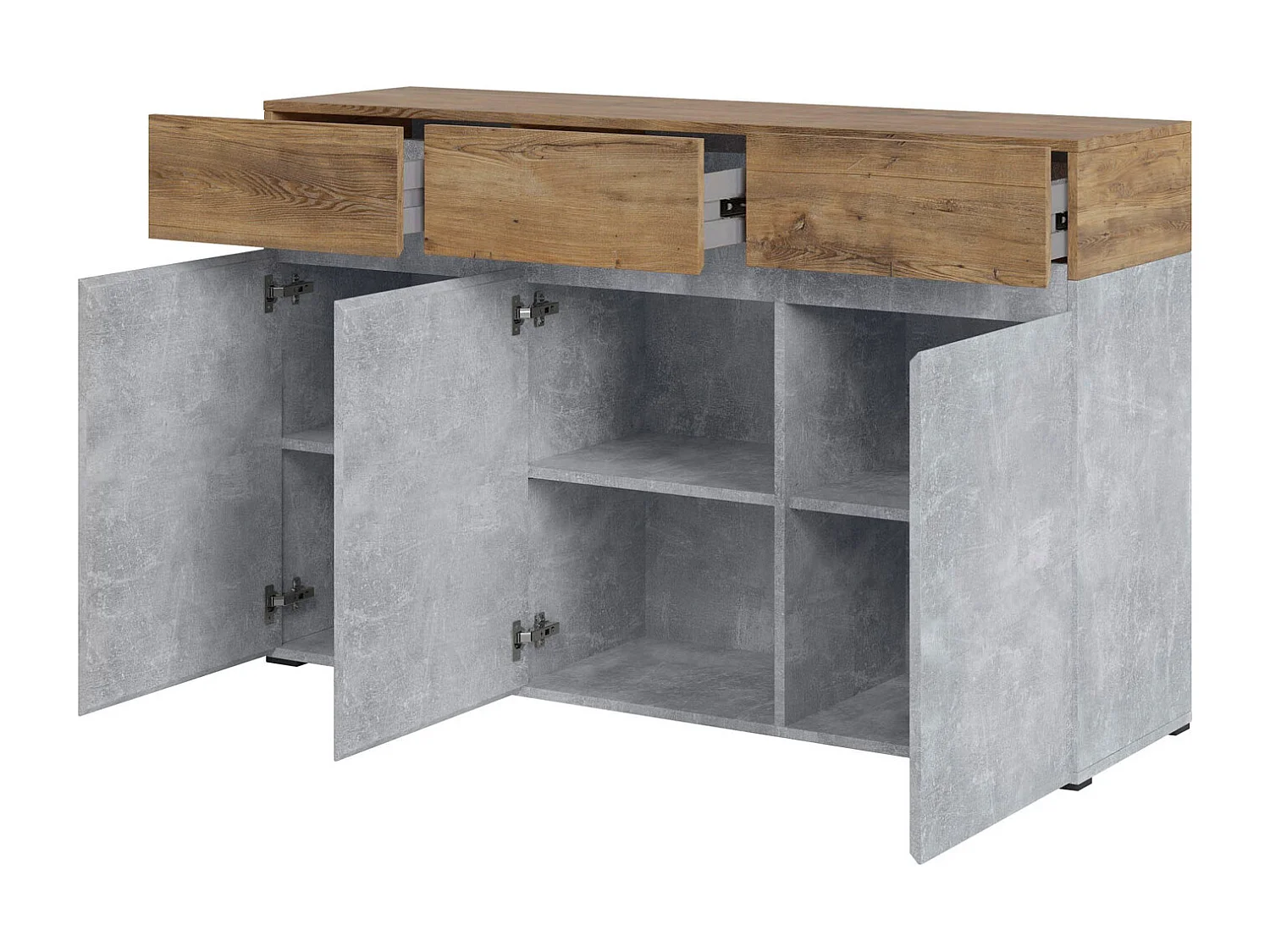 SIDEBOARD Rimini Beton / Kastanienfarben 135 / 40 / 86cm