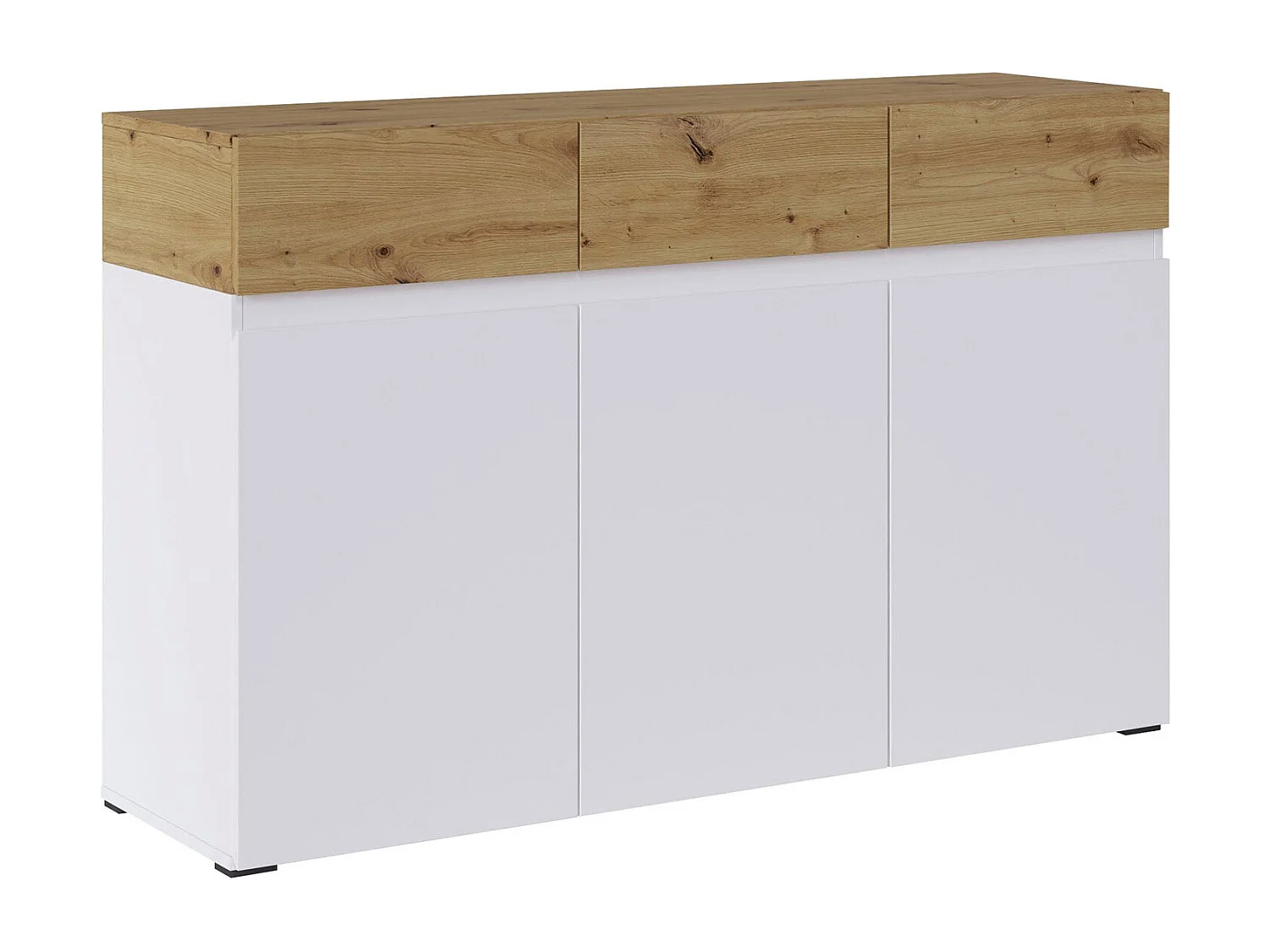 SIDEBOARD Rimini weiß / Eiche Artisan 135 / 40 / 86cm