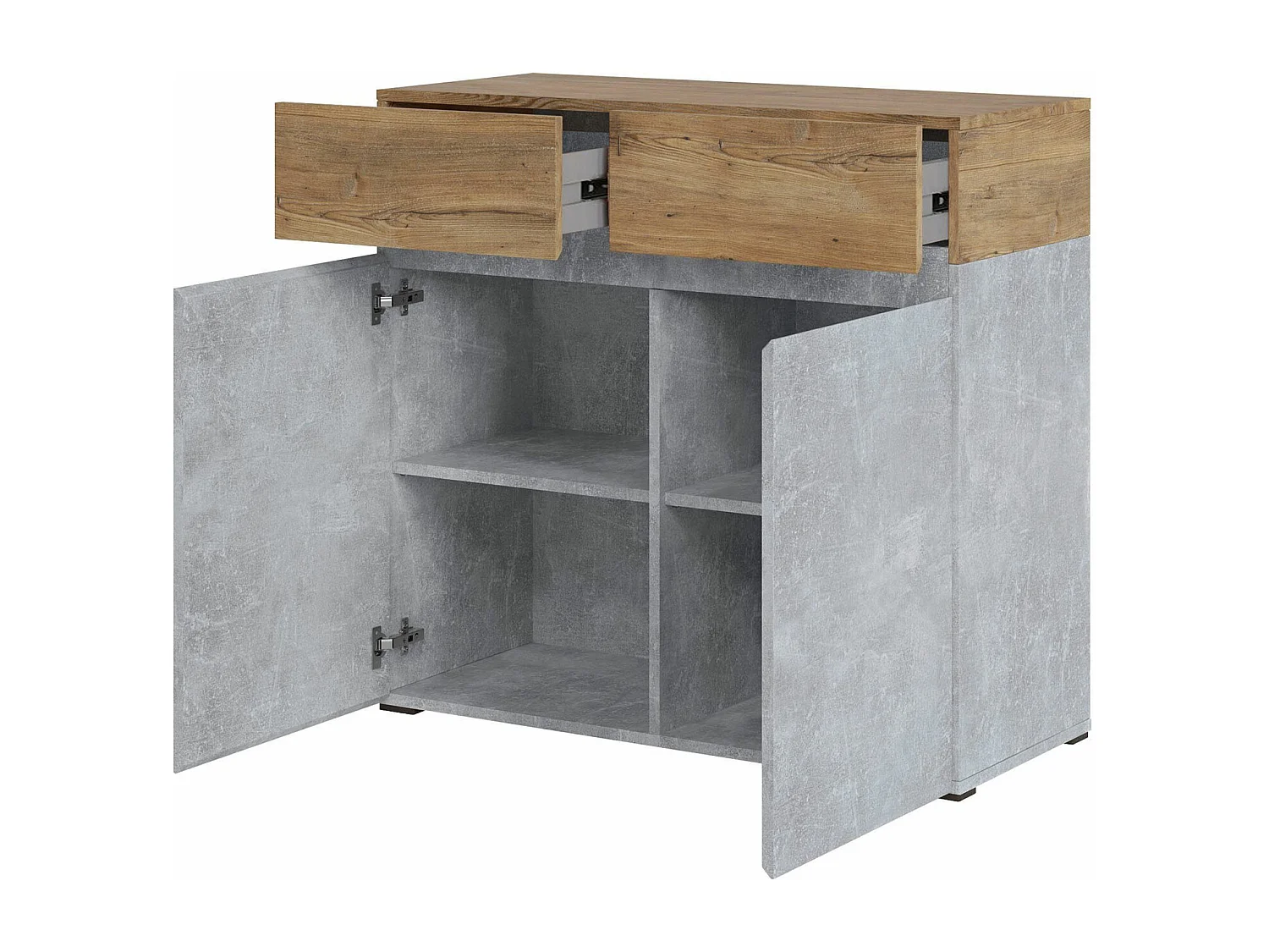 KOMMODE Rimini Beton / Kastanienfarben 90 / 40 / 86cm