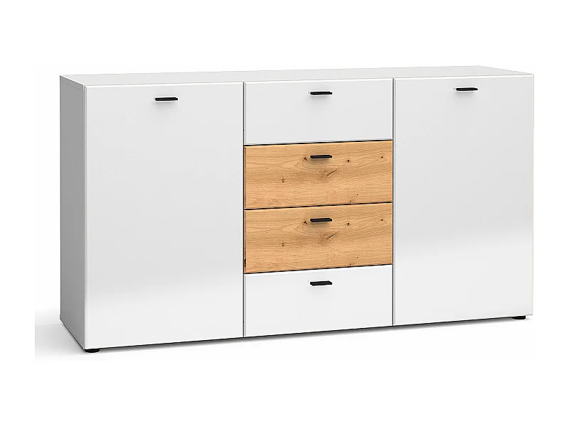 KOMMODE Oviedo weiß matt / weiß Hochglanz - Artisan Eiche 150 / 40 / 81cm