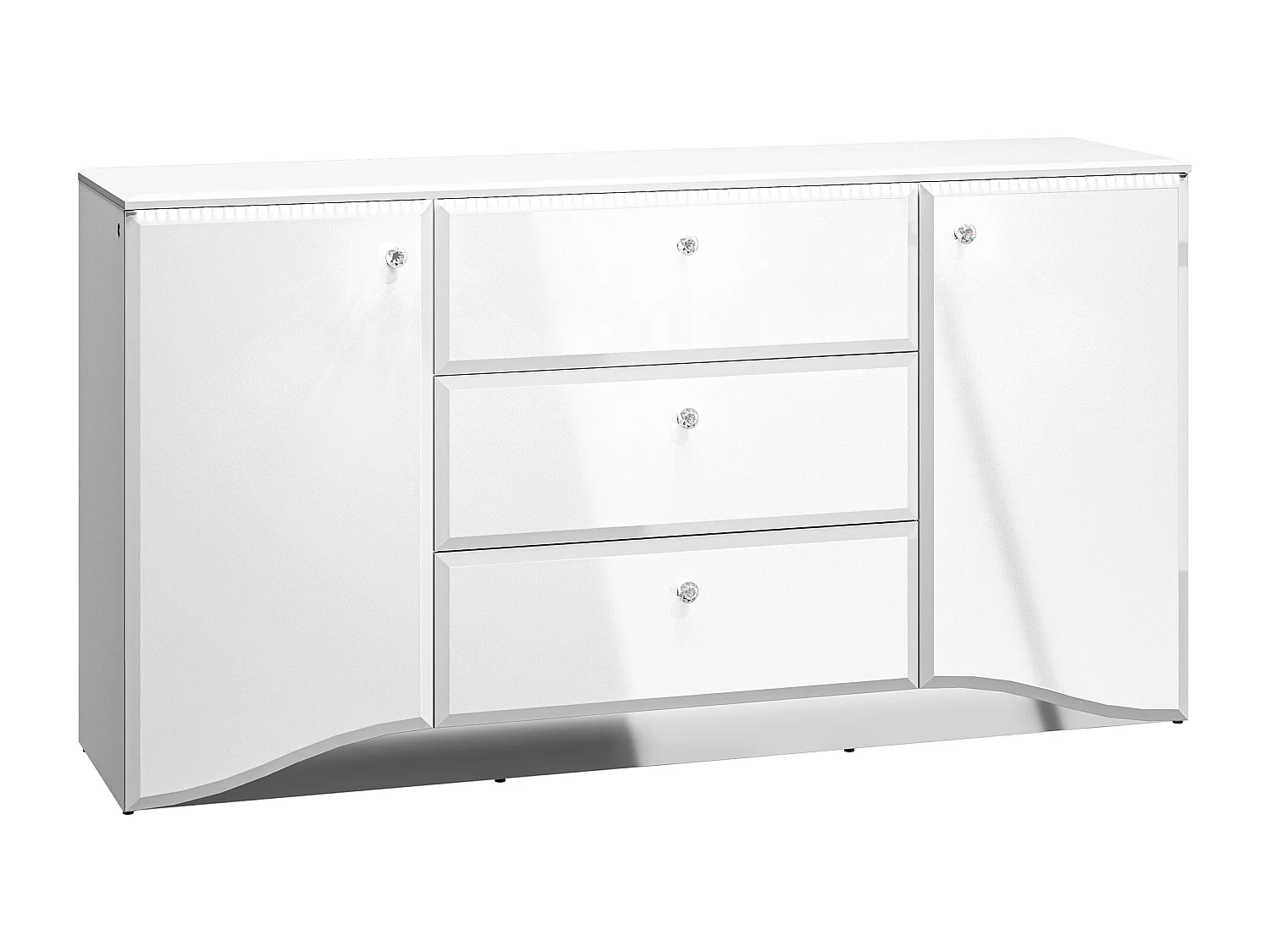 SIDEBOARD Glamour weiß / weiß hochglanz 160 / 41 / 85cm