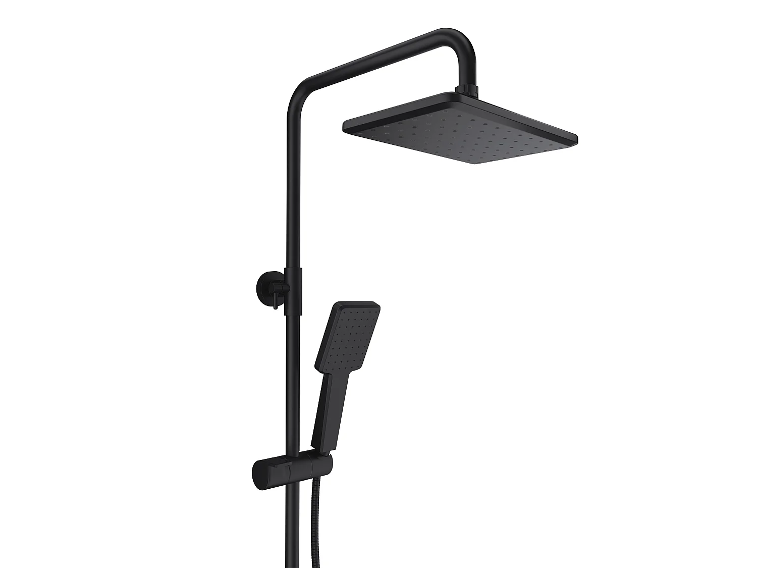 Duschsäule mit Ablage - Edelstahl - Schwarz matt - Höhenverstellbar - JIZEO