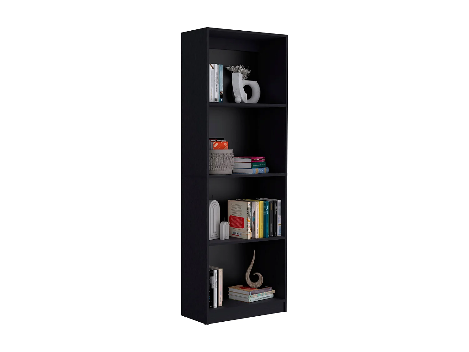 Arrey Set da salotto 3 pezzi con 3 librerie, Nero