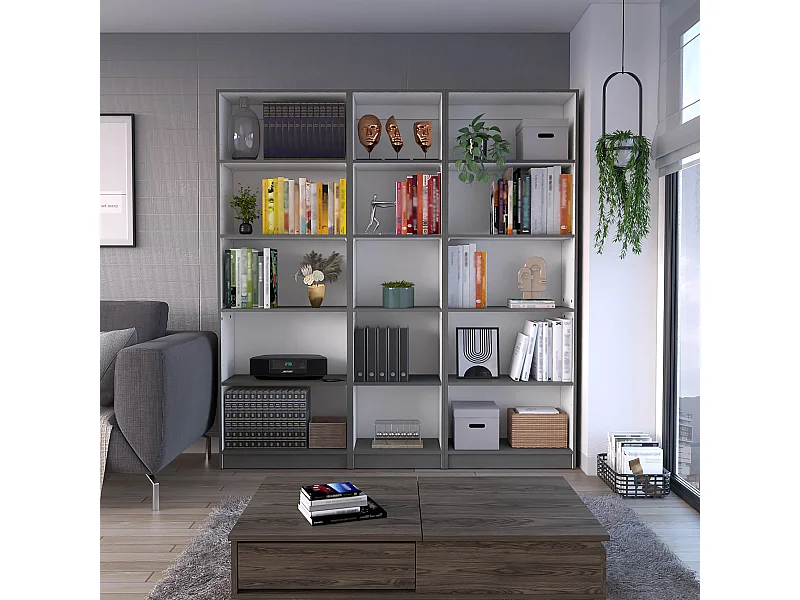 Etagère de bureau en mélamine 3 pièces avec étagères, 180.6 cm X 170.6 cm X 29.9 cm , Multicolore