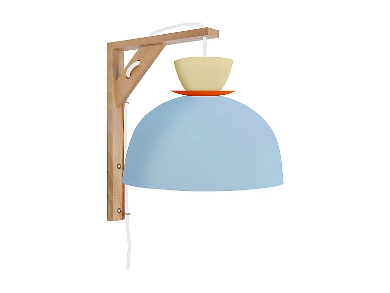 Applique TOSEL ,bois,Bleu,H30xD24,5xP28cm