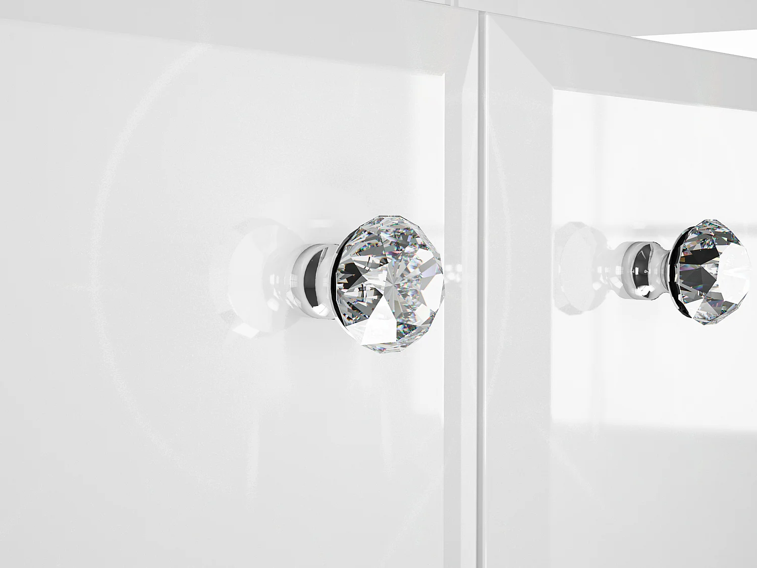 WOHNWAND Glamour weiß / weiß hochglanz 2-teilig