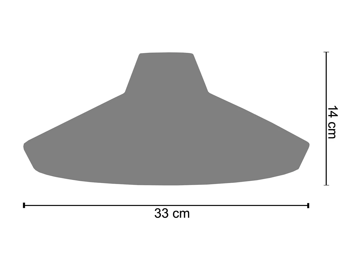 Abat-jour TOSEL ,métal,Gris ,H14xD33xP33cm