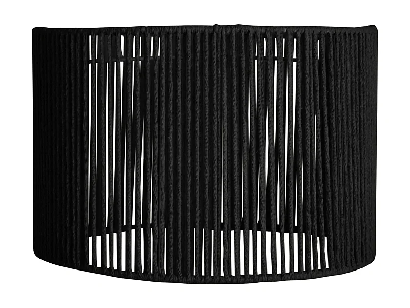 Abat-jour TOSEL ,métal,fibre ,Noir ,H12xD18xP18cm