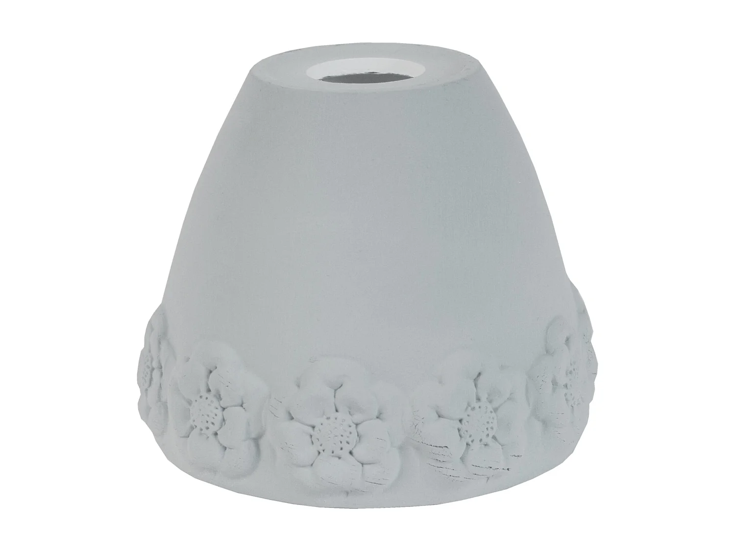 Abajur TOSEL  ROSAS cerâmica Sino cinza pastel D17 x H14  cm