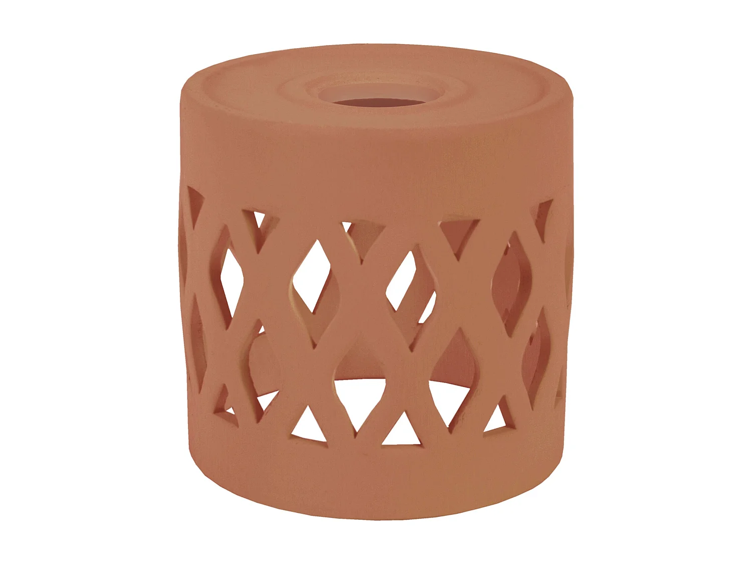 Abajur TOSEL COVO cerâmica cilindro castanho D14,5 x H14  cm