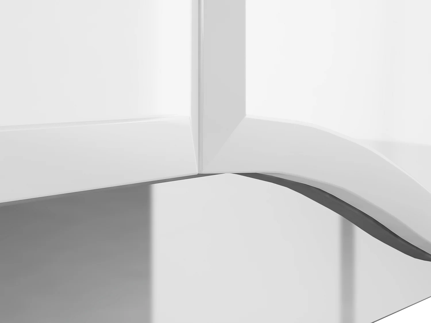 WOHNZIMMER-SET Glamour weiß / weiß hochglanz 2-teilig