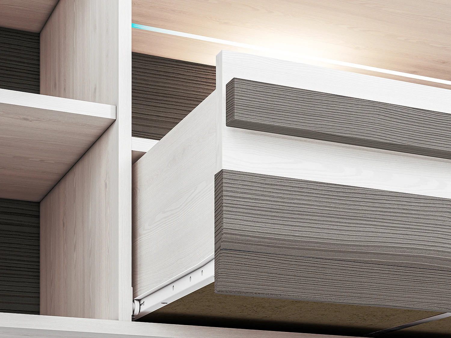 WOHNZIMMER-SET Blanco Pinie weiß / grau 5-teilig