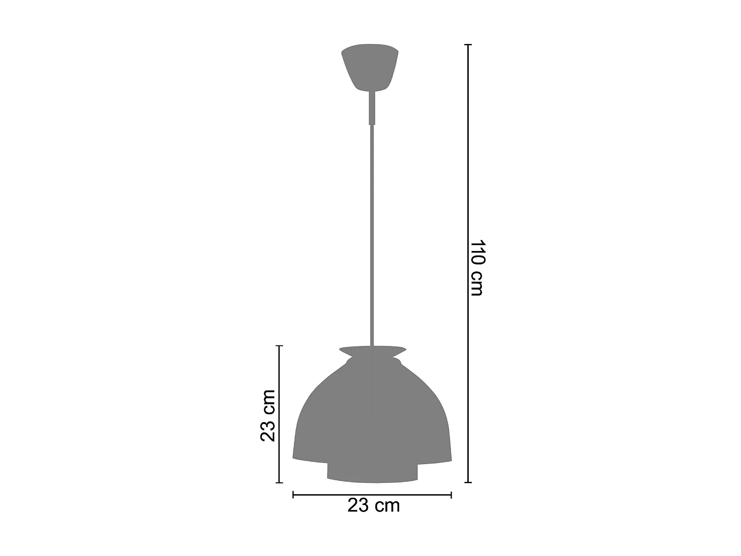 Suspensão TOSEL  MILA metal cilindro amarelo azul D27 x  H85  cm