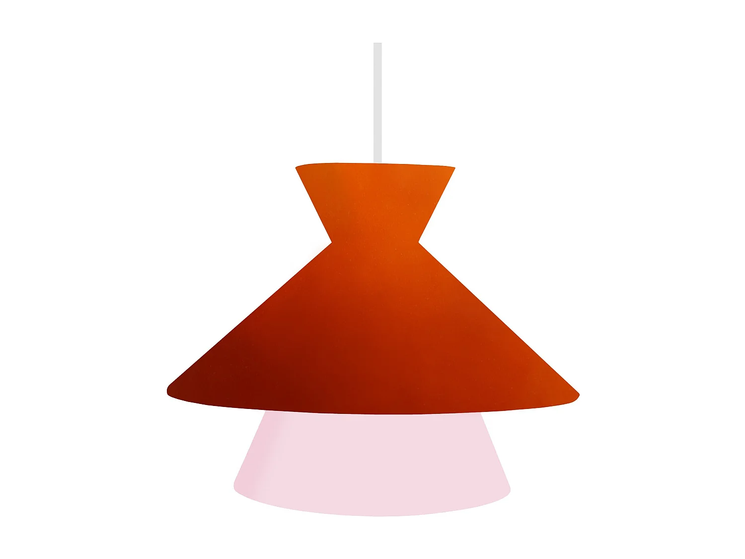 Suspension TOSEL ,métal,Orange ,H110xD 20x P 20 cm