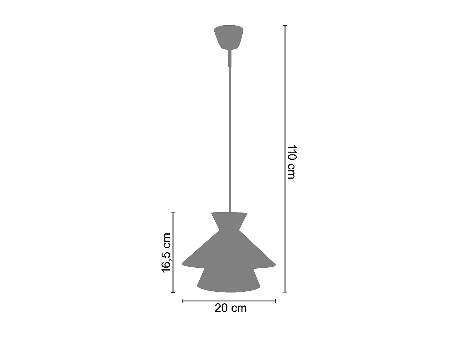 Suspension TOSEL ,métal,Orange ,H110xD 20x P 20 cm