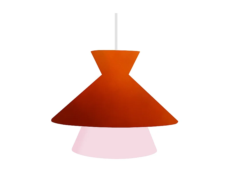 Suspension TOSEL ,métal,Orange ,H110xD 20x P 20 cm