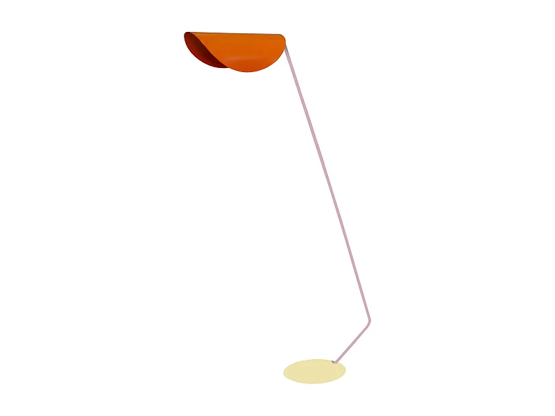 Lampadaire de Bureau TOSEL ,métal,Orange ,H174xD33xP70cm