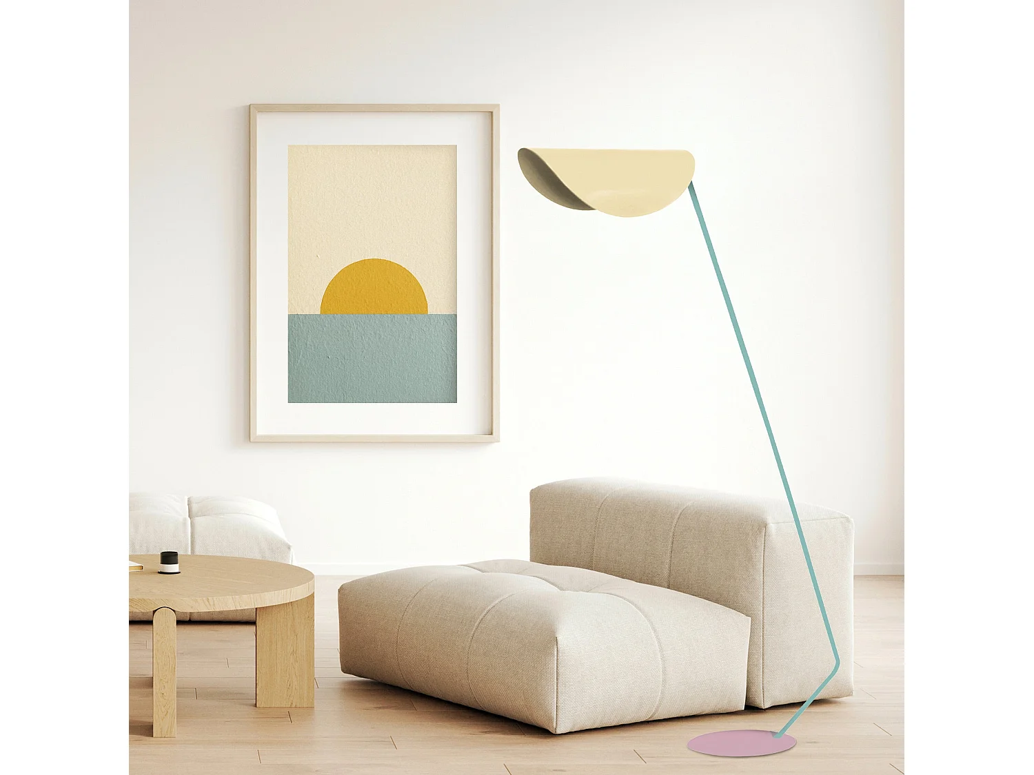 Candeeiro de Pé TOSEL CURL tecido coluna preto D50 x  H165  cm