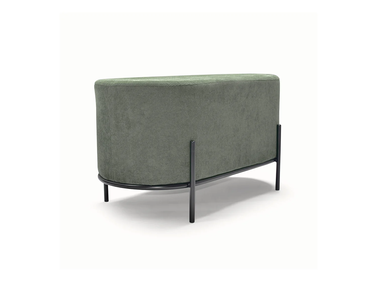 LIPSIA VELVET - Pouf ovale en velours côtelé